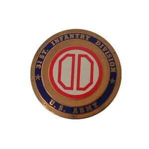 Vintage 31st Infantry Division US Army plaque license plate topper